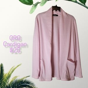 Pink Waffle Knit Cardigan